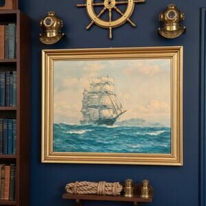 John Allcot Tall Ship Print-Framed on Canvas-Maritime Art-Limited 1st Release